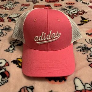 Pink Adidas trucker hat